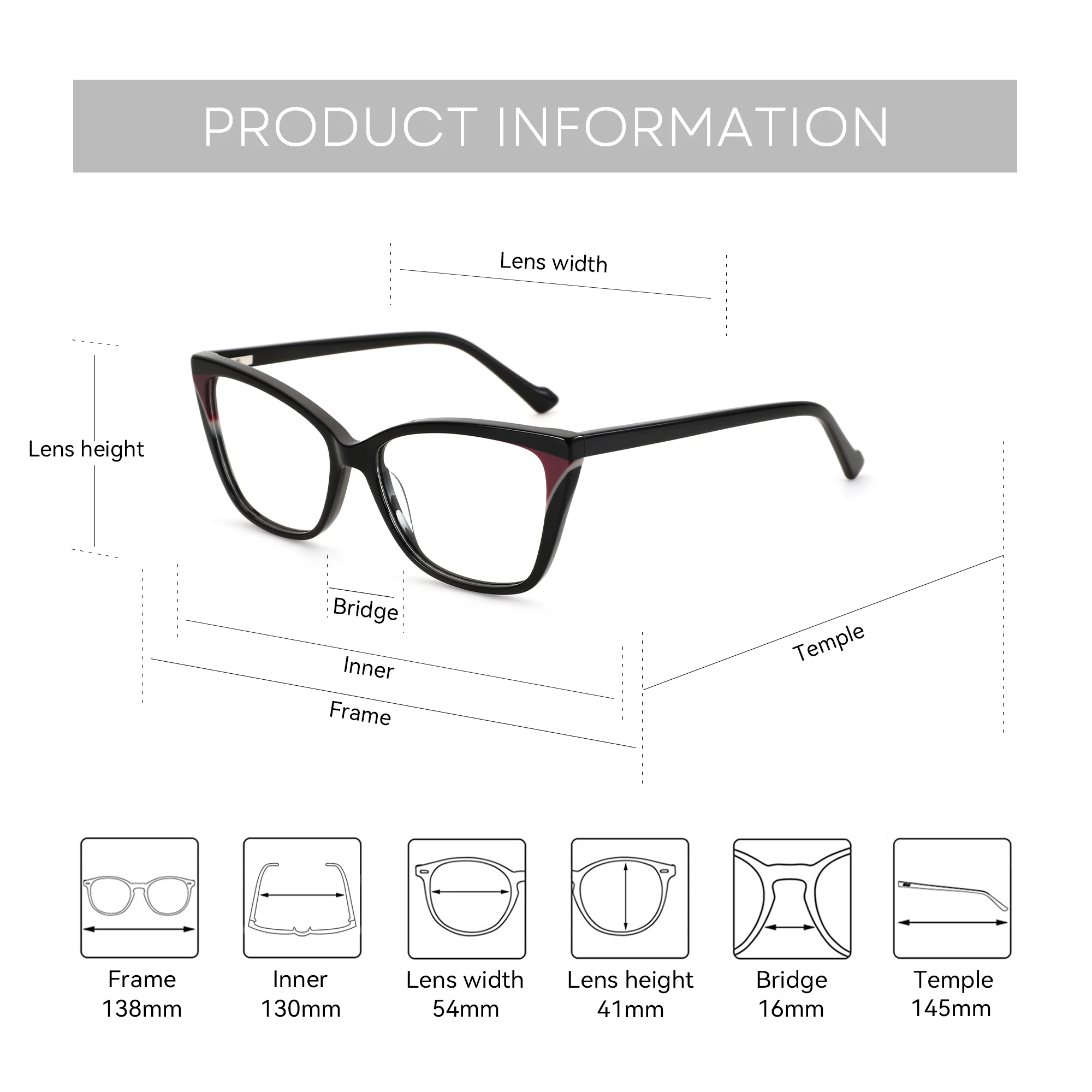 ZENOTTIC M حجم عين القط النظارات النساء خمر خلات مستوحاة تصميم وصفة طبية العدسات النمط الكلاسيكي #5