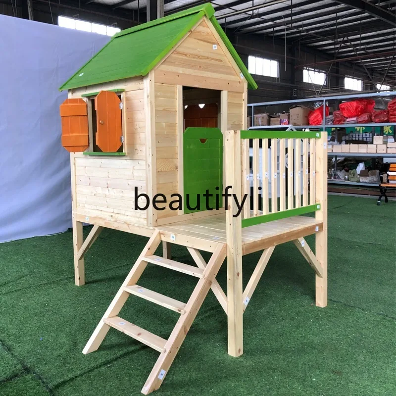 

Kindergarten Wooden House Assembly Solid Wood Outdoor Indoor Mobile Children's Room Toy Small Wooden House Tree House