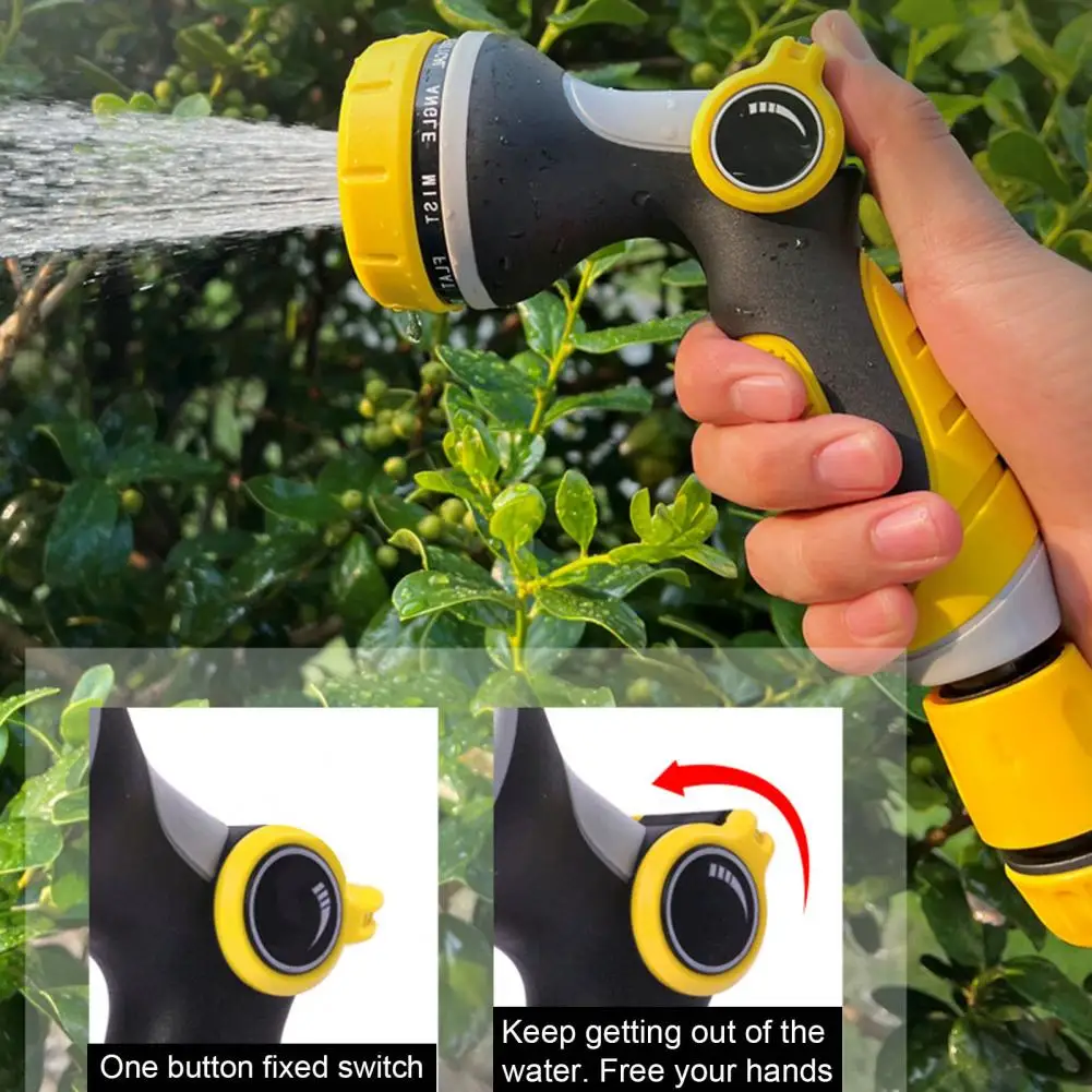 Water Hose Nozzle Sprayer Thumb Control 10 Modes Heavy Duty Washing Garden Yard Lawn Watering Hose Spray Nozzle Car Wash Supply