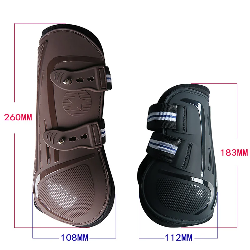 

Horse Jumping Tendon Boots PU Hard Shell with Neoprene Padding & Air Holes (L/XL/XXL)