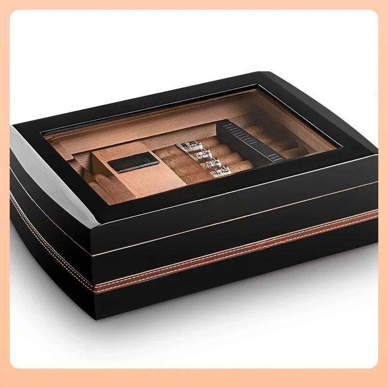 Cigar humidor Cigar humidifier Solid wood, cedar wood humidifier Cigar box Snow