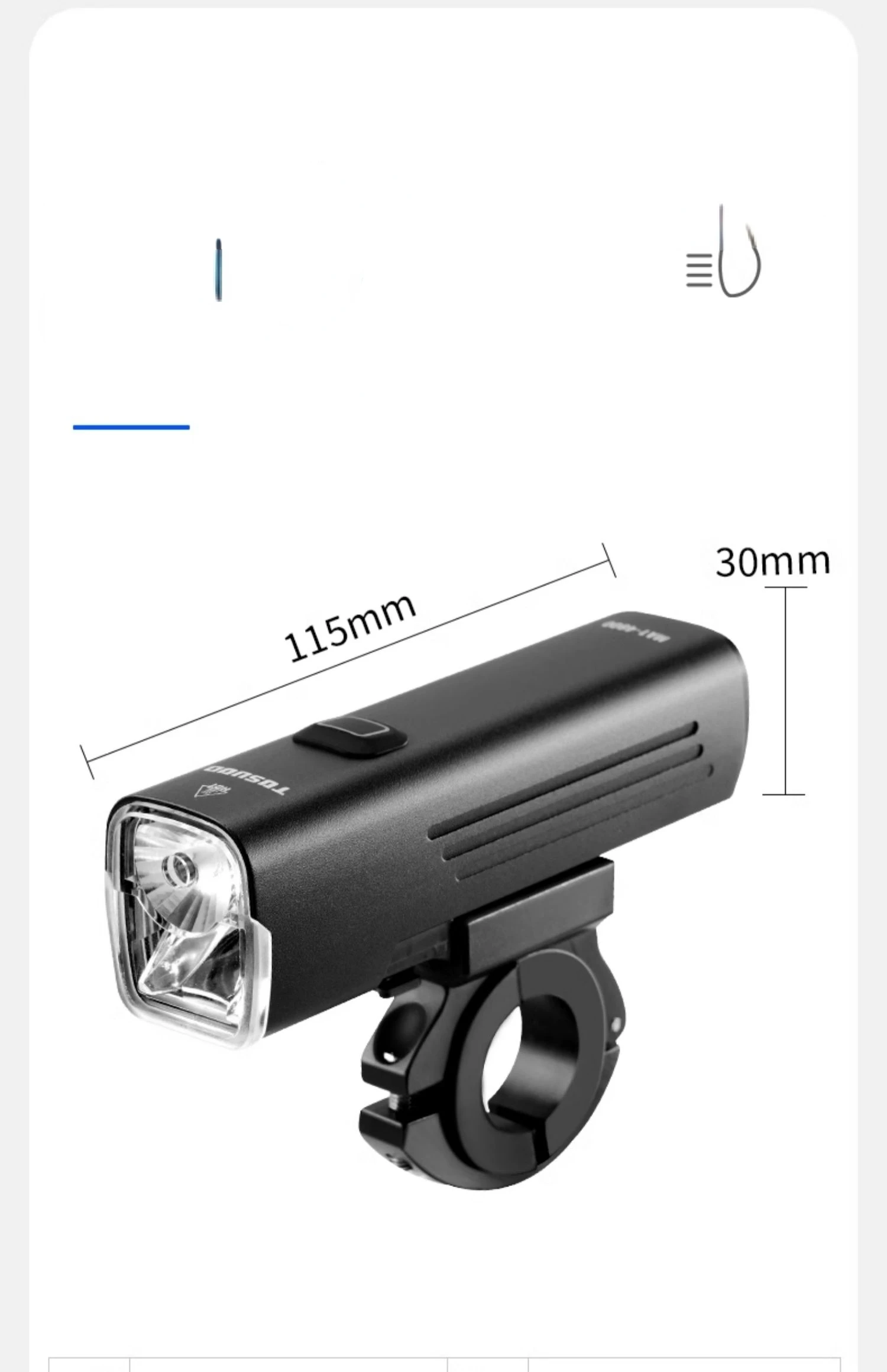 Luz noturna para mountain bike, lanterna brilhante, equitação equipamentos e acessórios