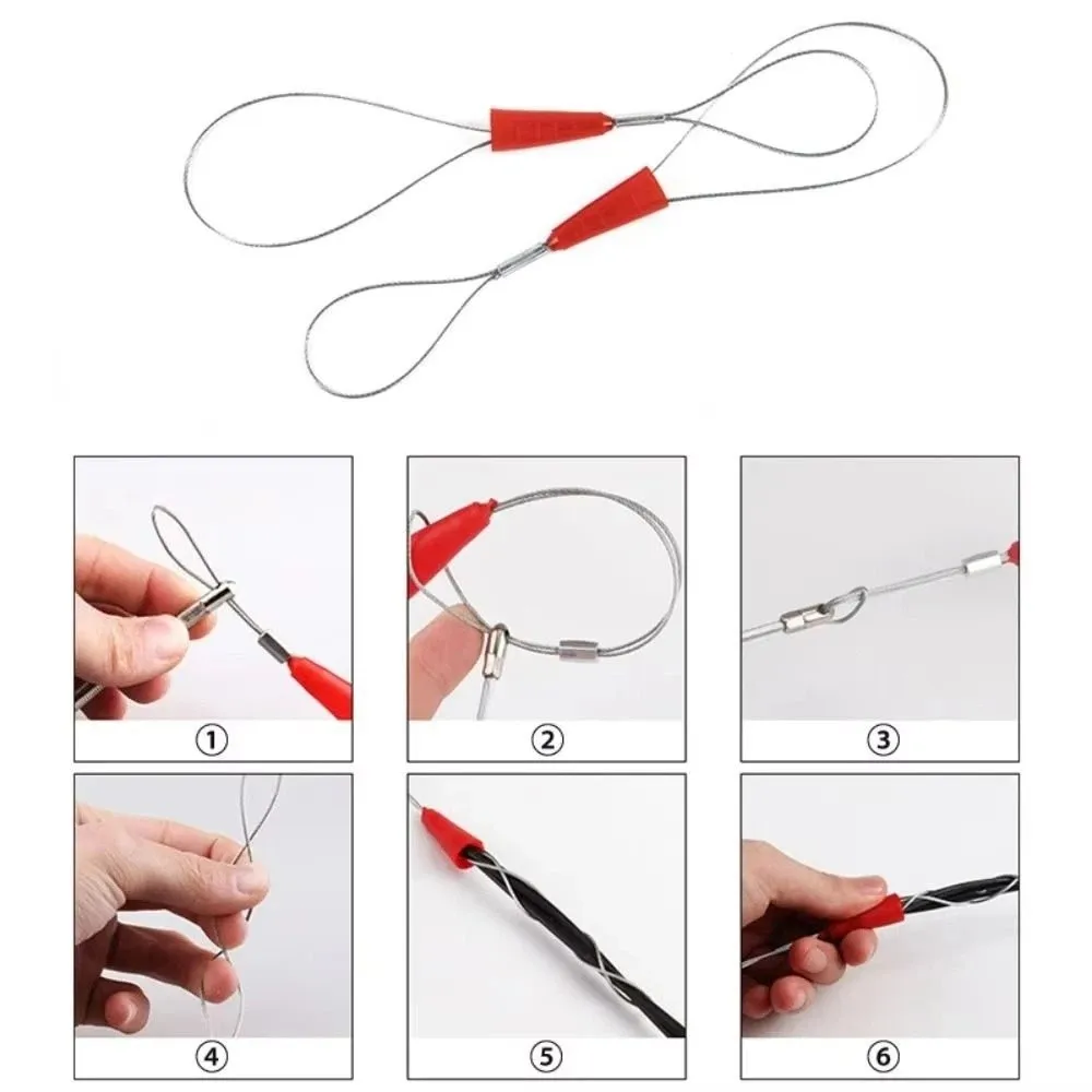 Portable Wire Puller Perforated Tube Anti Slip Clamp Cable Puller Durable Fastener Rubber Thread Wire Gripper Work Gloves