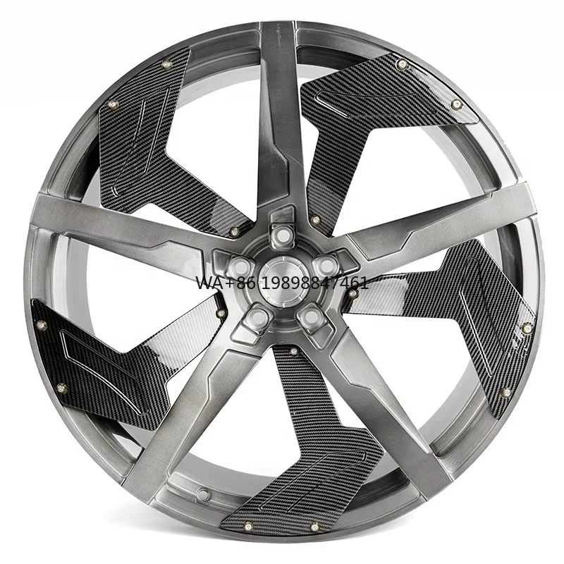 

Carbon Fiber Brushed Matte Grey Monoblock 1-piece Customized Forged Alloy Wheel Rims 5x130 5x120 18 19 20 21 22 Inch