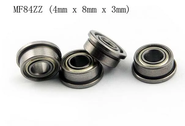 10 PCS MF84ZZ (4mm x 8mm x 3mm) Metal Shielded (Flanged) PRECISION Ball Bearing