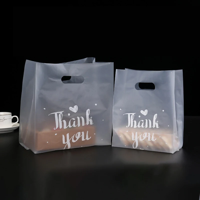 

50pcs Thickened Baking Bags Korean Version Of Small Fresh Dessert Bread Handheld Plastic Bags