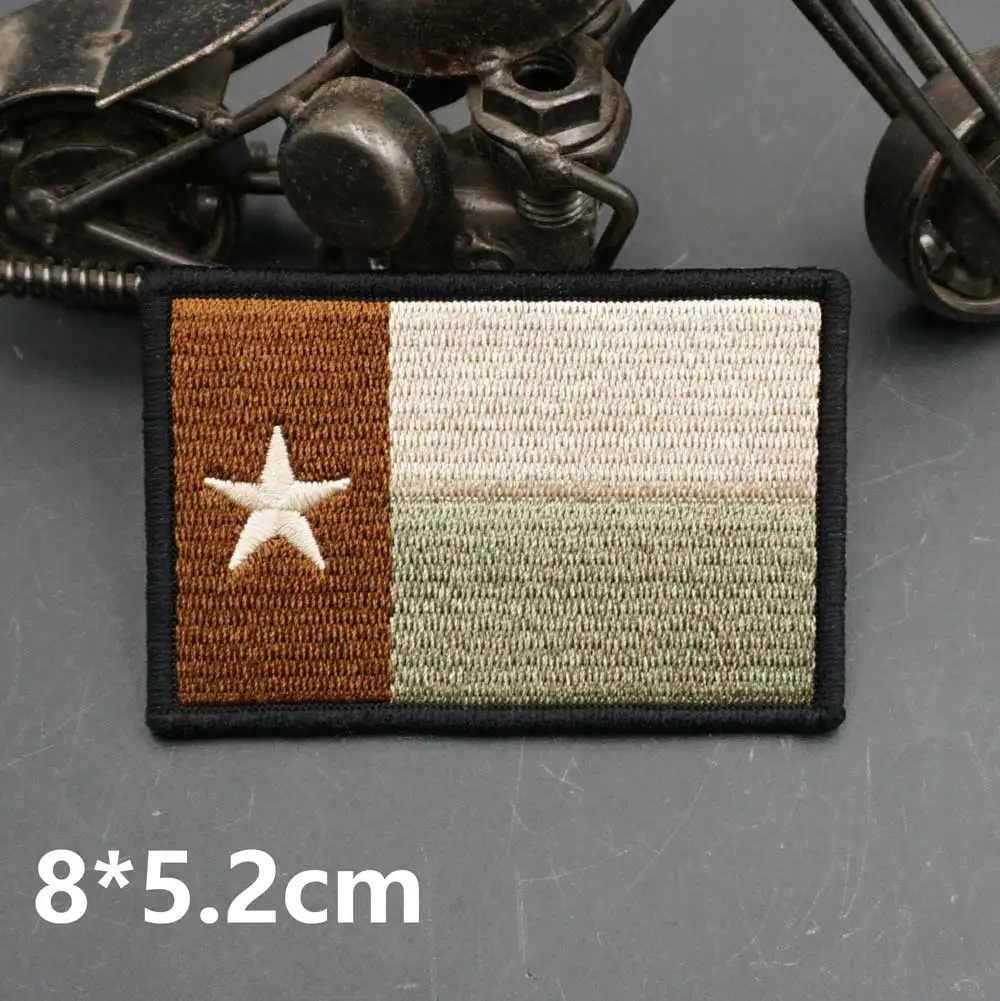 Flag of Texas the US Embroidery Patches Tactial Badge with Hook&Loop Backing for Clothes Hat Accessories