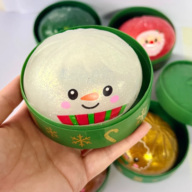 Weihnachts-Quetschspielzeug: Schneemann, Elch, Weihnachtsmann mit Box, Stressabbau, Frohe Weihnachten, Neujahrsgeschenk 2027 – Detail 2