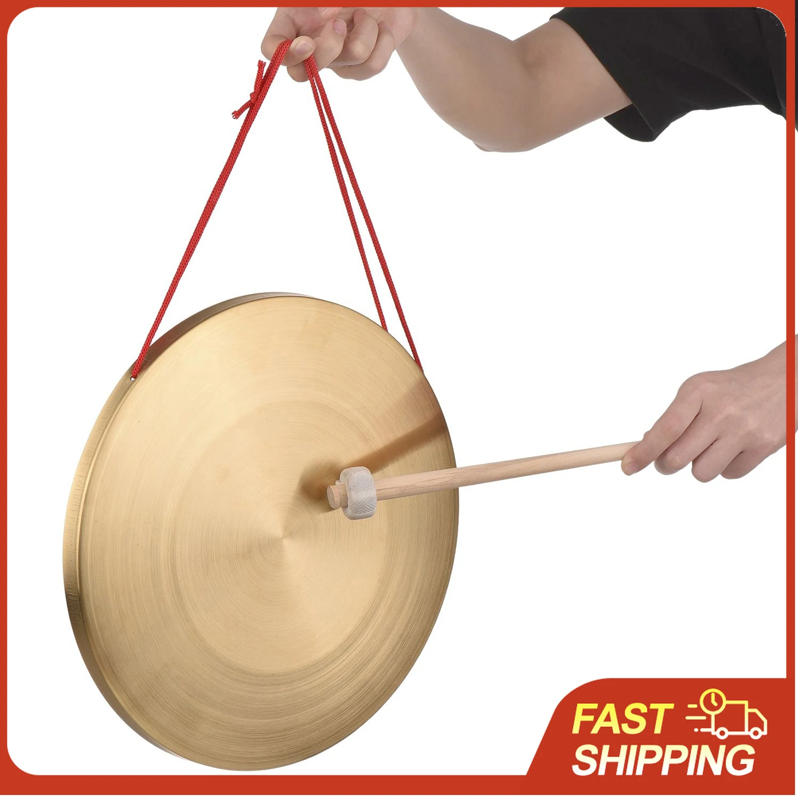 Gong de mano de 22/30 cm, platillos de latón y cobre, instrumento de percusión para capilla/ópera con martillo redondo