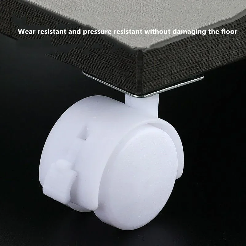 4 Pcs/Lot White 1.5 Inch Flat/Straight /Screw Universal Wheel Storage Rack Table Furniture Pulley Cabinet Display Crib Caster