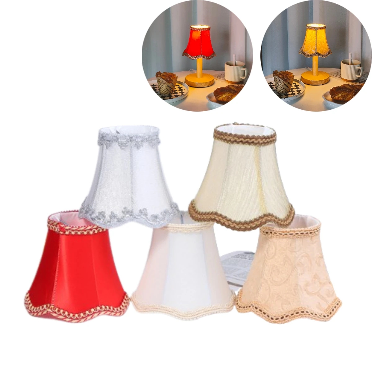 1PC Simple Chandelier Lamp Shade Candle Chandelier Cloth Lampshade Nordic Style Modern Lamps Cover For Home Decoration