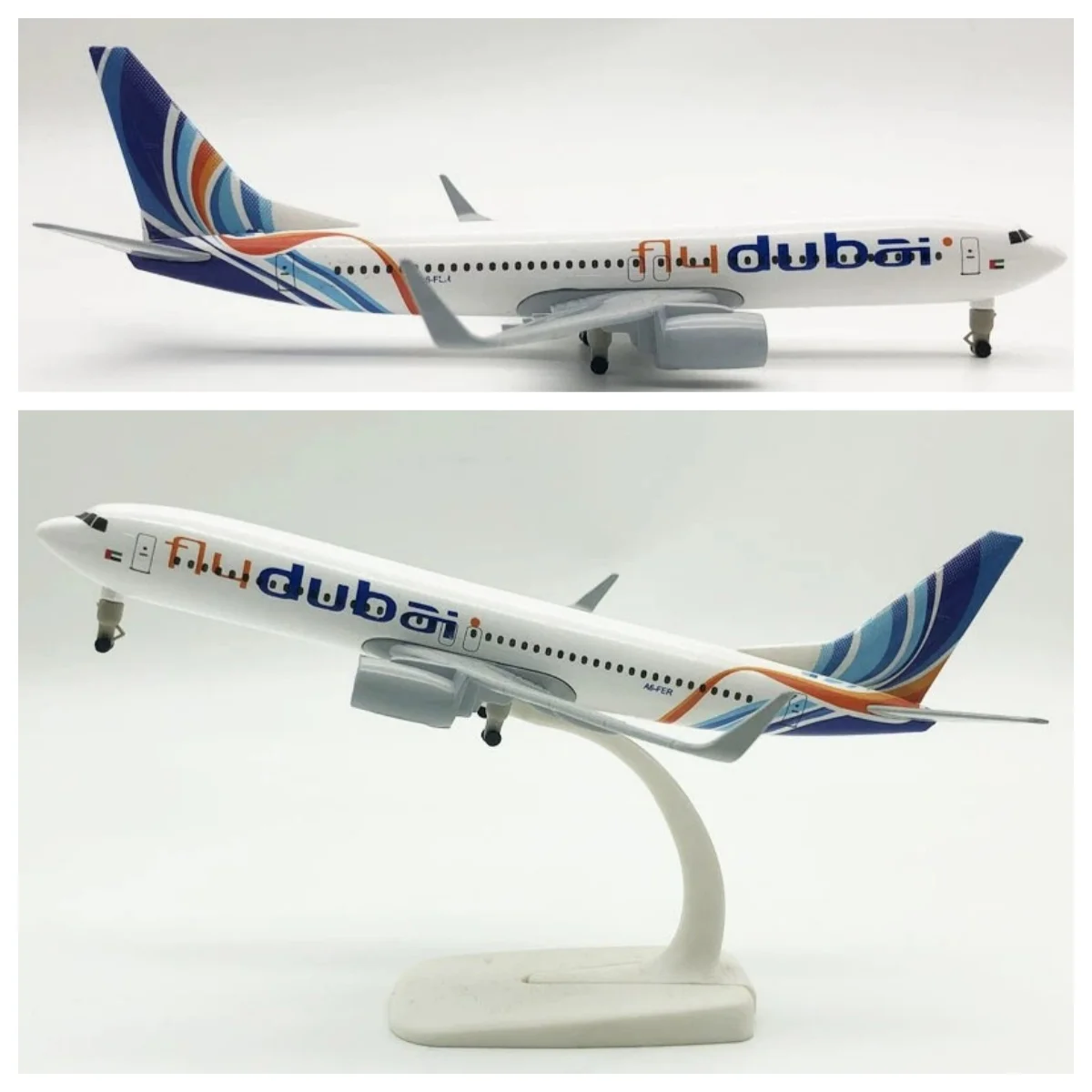 

1/300 Scale Aircraft B737 Airbus Dubai Airways plane model 20CM Metal Souvenir Plane Toy With Wheels for Aviation Gift Aviation