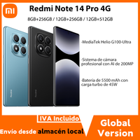 Global Version Redmi Note 14 Pro 4G Smartphone 200MP Camera 5500mAh 45W Charge MediaTek Helio G100-Ultra 120Hz Xiaomi Cellphone