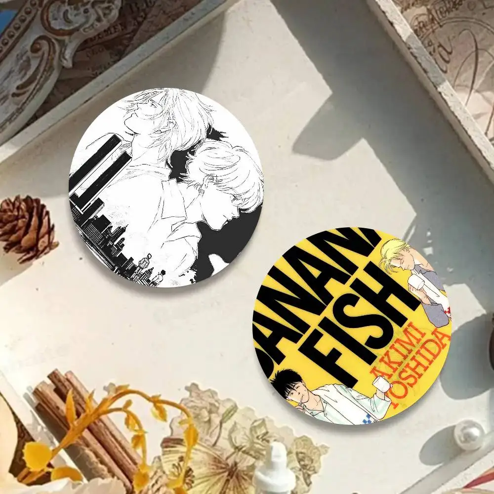 Anime B-Banana Fish Cartoon Style Badge Brooches On Backpack Decoration Round Enamel Pins For Accessorys
