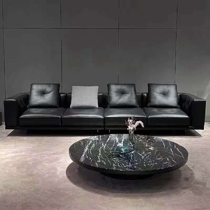 أريكة إيطالية حديثة فاخرة وخفيفة الوزن ذات صف مستقيم منحني لغرفة المعيشة في المنزل #2