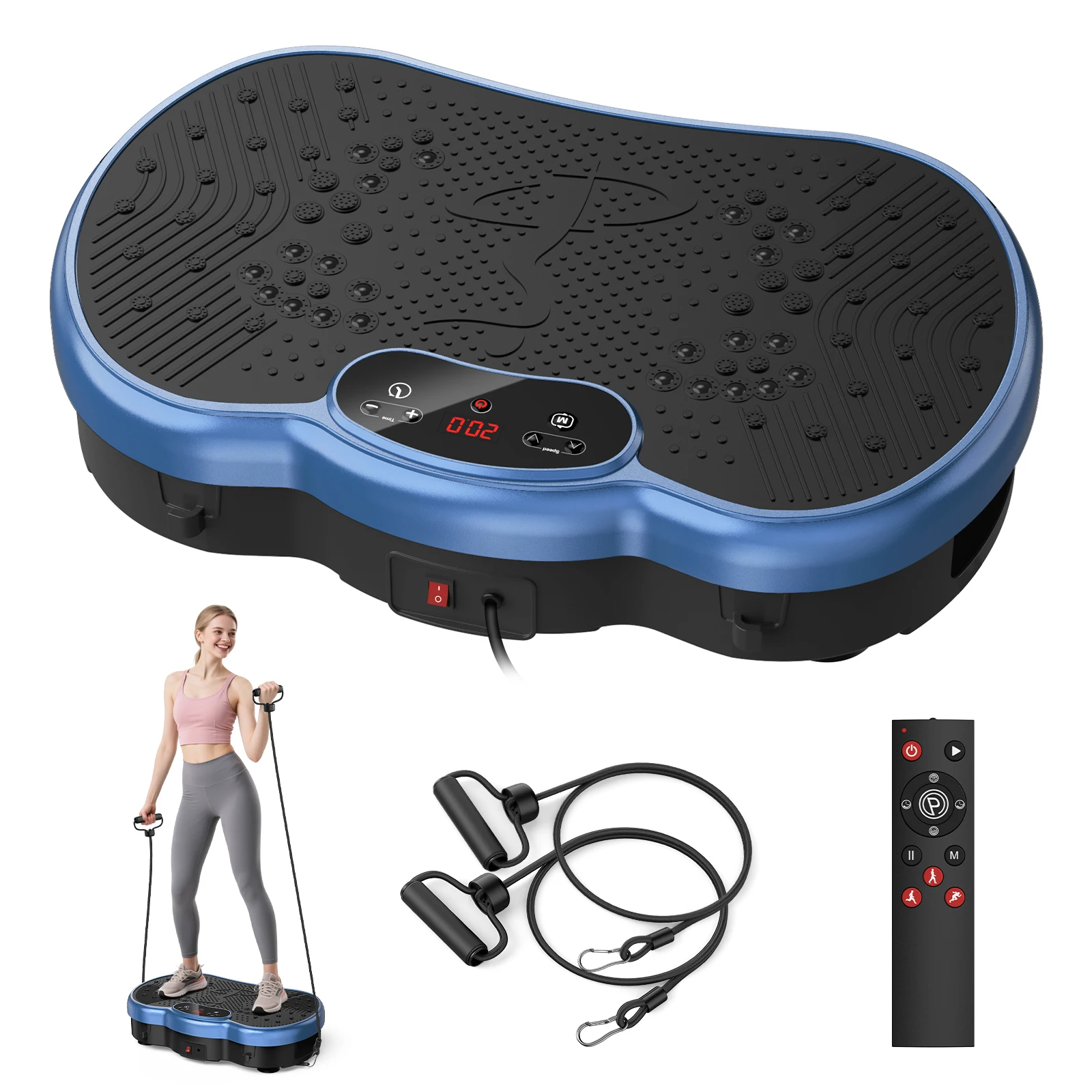 Fitness Vibration Plate Vibrate Exercise Machine Calorie Tracking 120 Speed Levels Whole Body Power Plate Home Gym Fat Burning