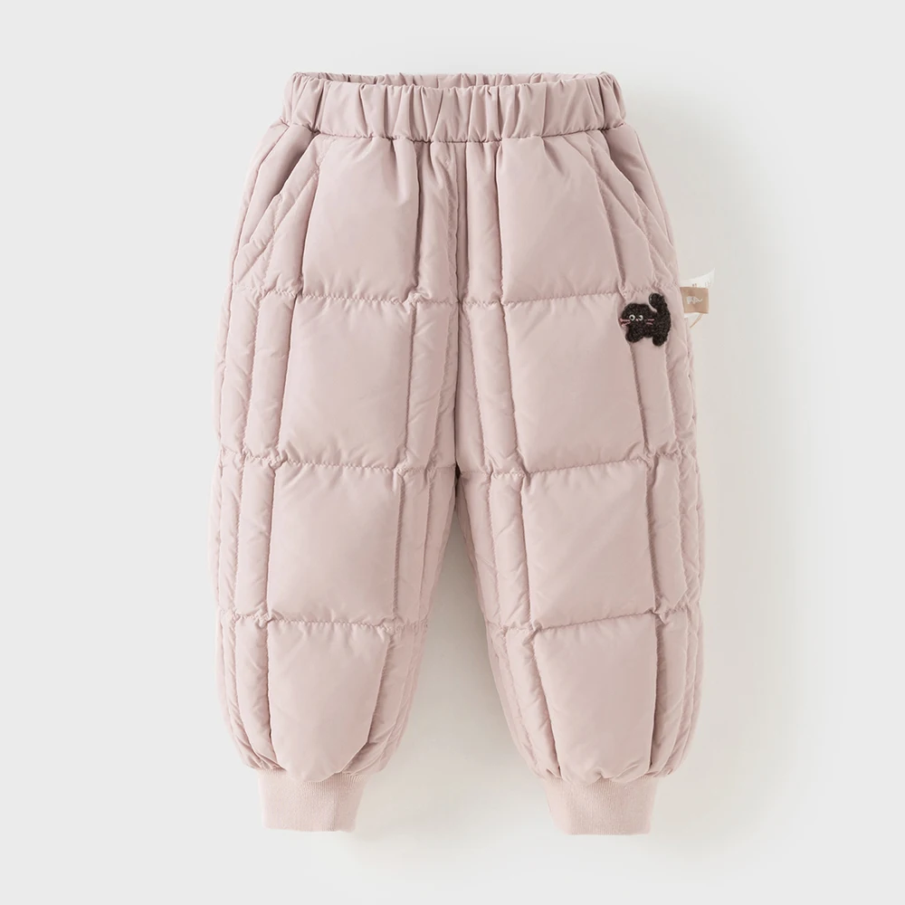 Dave Bella Boys Girls Down Pants Autumn Winter Children White Duck Down Trousers Elastic Waist Outerwear Plush Clothes DB4253622