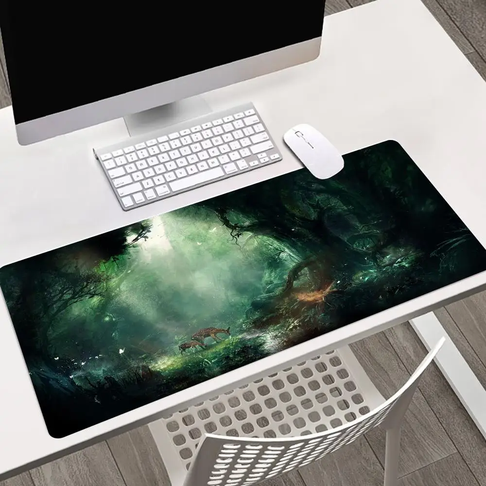 

Mouse Pad Playmat Green Forest Trees Mousepad Gaming Desk Gadget Mouse Mat Keyboard Pad Desk Organizer 900x400 Office Accessory