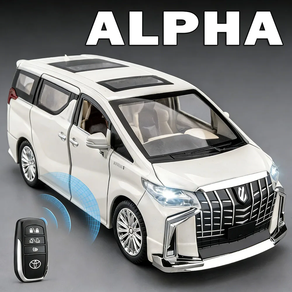 

Машинка-модель 1:24 Alpha VS680, литая под давлением, из сплава, с автоматическими дверями, звуком, светом, инерционным приводом, подвеской, ценный подарок для ребенка