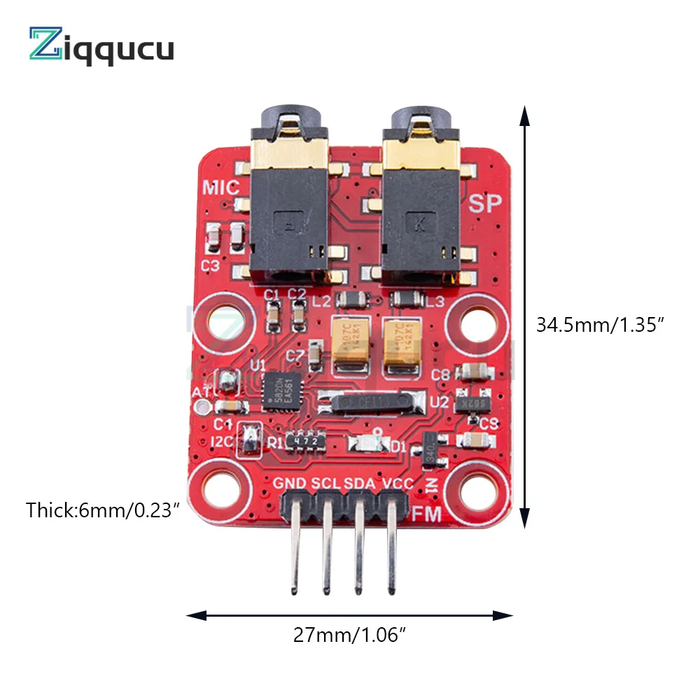 RDA5820N FM Frequency Modulation Transceiver Module 76-108.0MHz FM Broadcast Transmitter Receiver FM Radio Transceiver Module