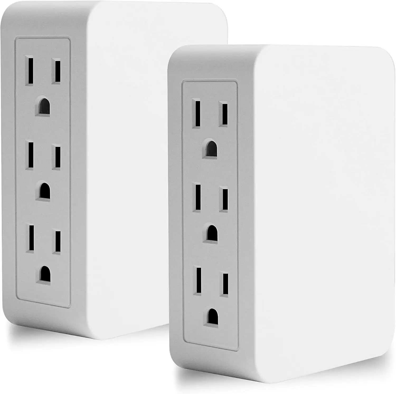 

6 Outlet Wall Tap Extender, Side Access, UL Listed, 2 Pack