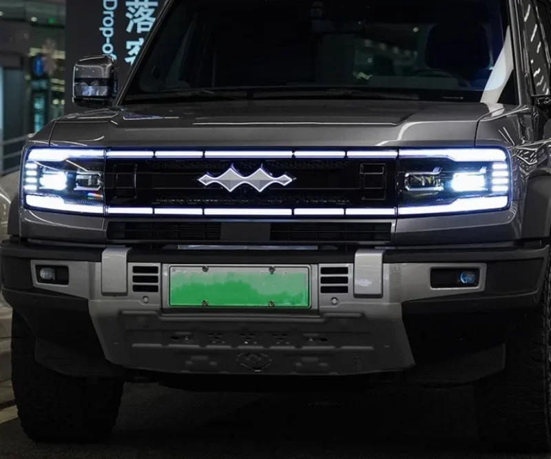 Car Luminous Grille Fit for BYD Leopard 5 Modification Black Warrior with Light Logo Grille Car Appearance Upgrade Parts