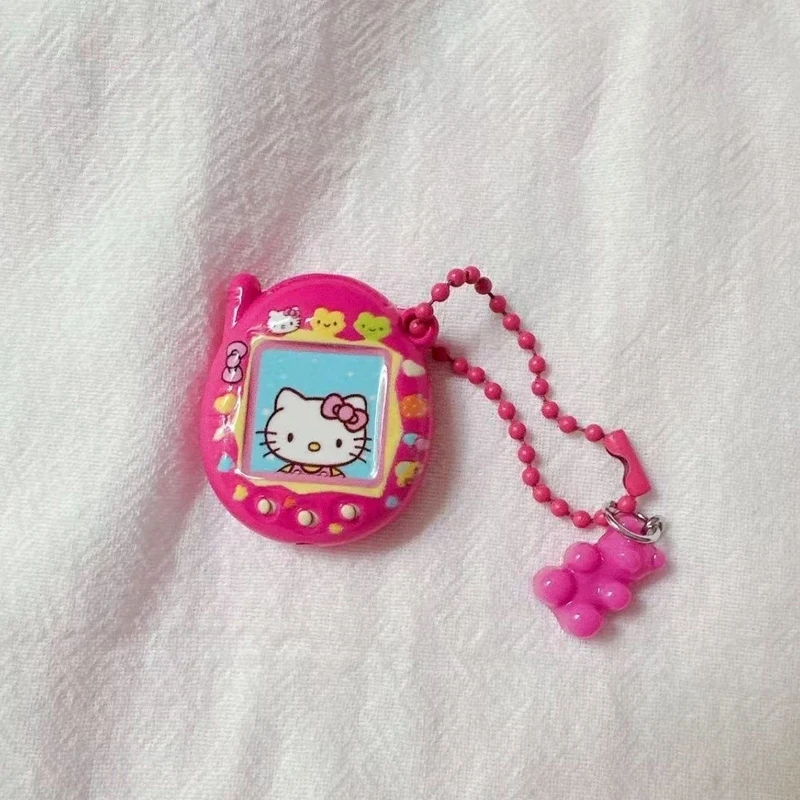 خمر Kawaii القوس مرحبا كيتي حقيبة قلادة ملحق اليابانية Harajuku مرحبا كيتي لعبة وحدة التحكم نموذج عرض المفاتيح الهدايا