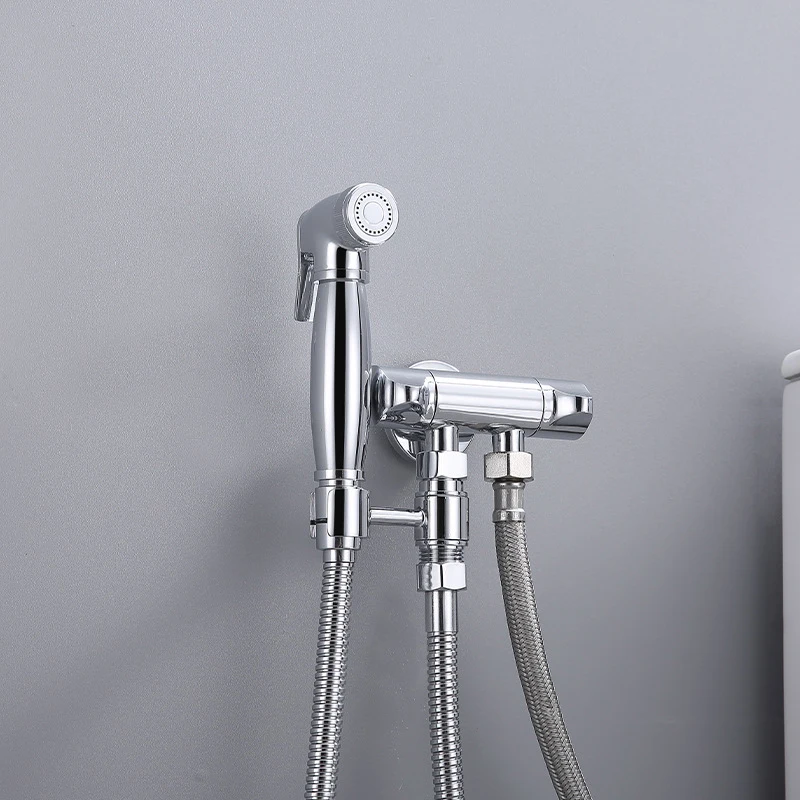 

Настенный спрей для унитаза и биде, один вход, два выхода, насадка для биде для ванной комнаты, многофункциональный набор для ванной комнаты