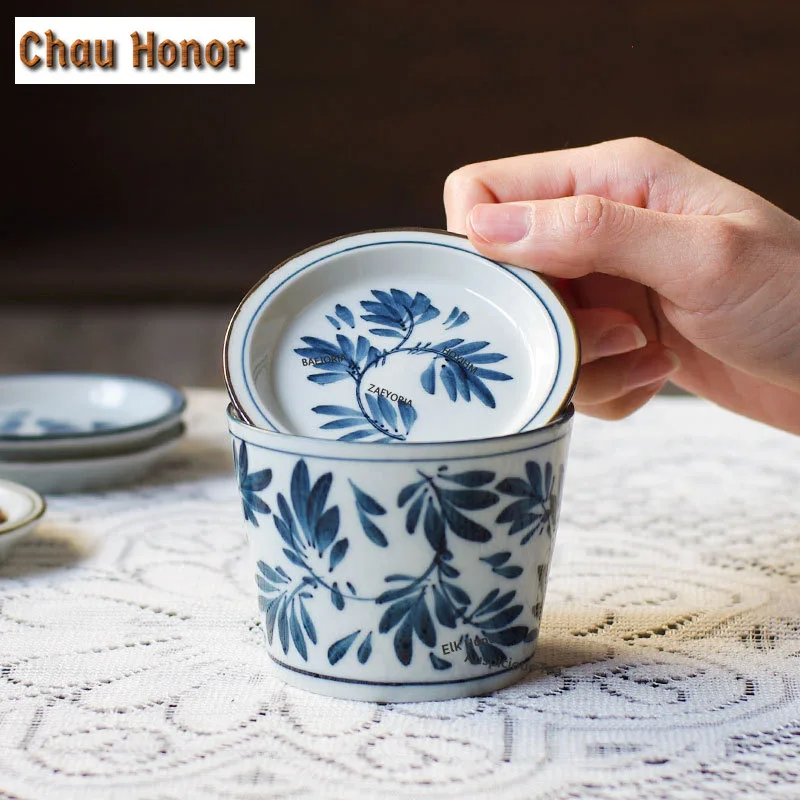 ZAEYORIA 200ml Japanese-style Pig-mouth Ceramic Teacup Ancient Tea Bowl With Lid Water Jug Tea-tasting Meditation Cup Teaware