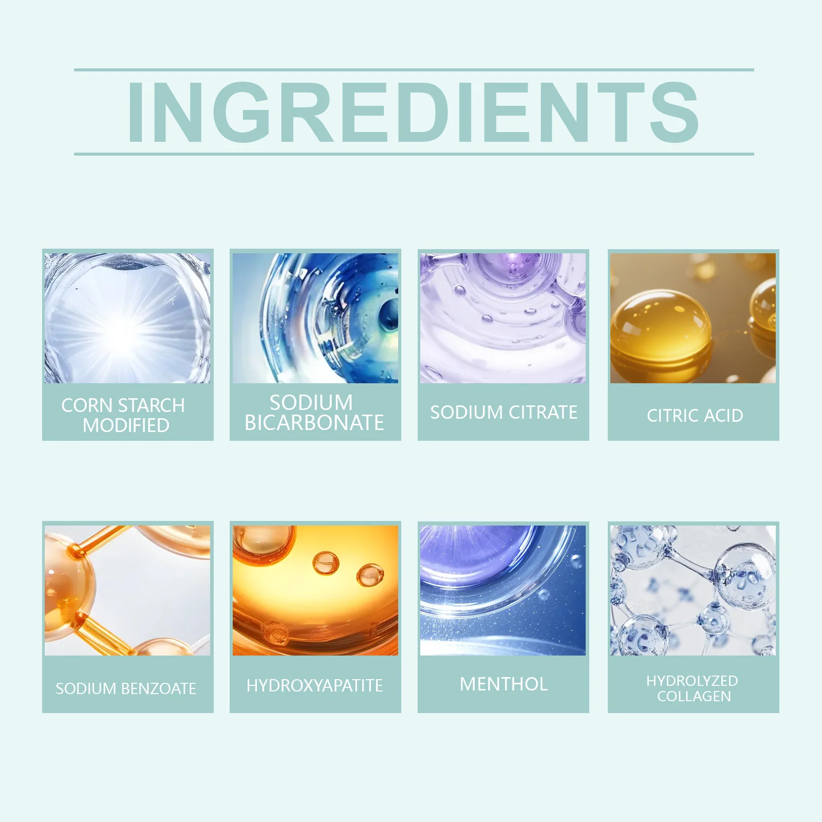 Natural Collagen Tooth Powder Gentle Cleaning Daily Oral Hygiene Mint Fresh Breath Teeth Brightening Whiter Smile Soft Clean