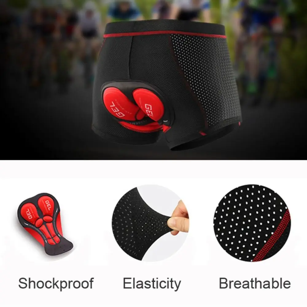 Shorts de ciclismo respiráveis para homens, 5D Gel Pad Roupa interior à prova de choque, bicicleta Underpant, MTB Road Bike Equipment