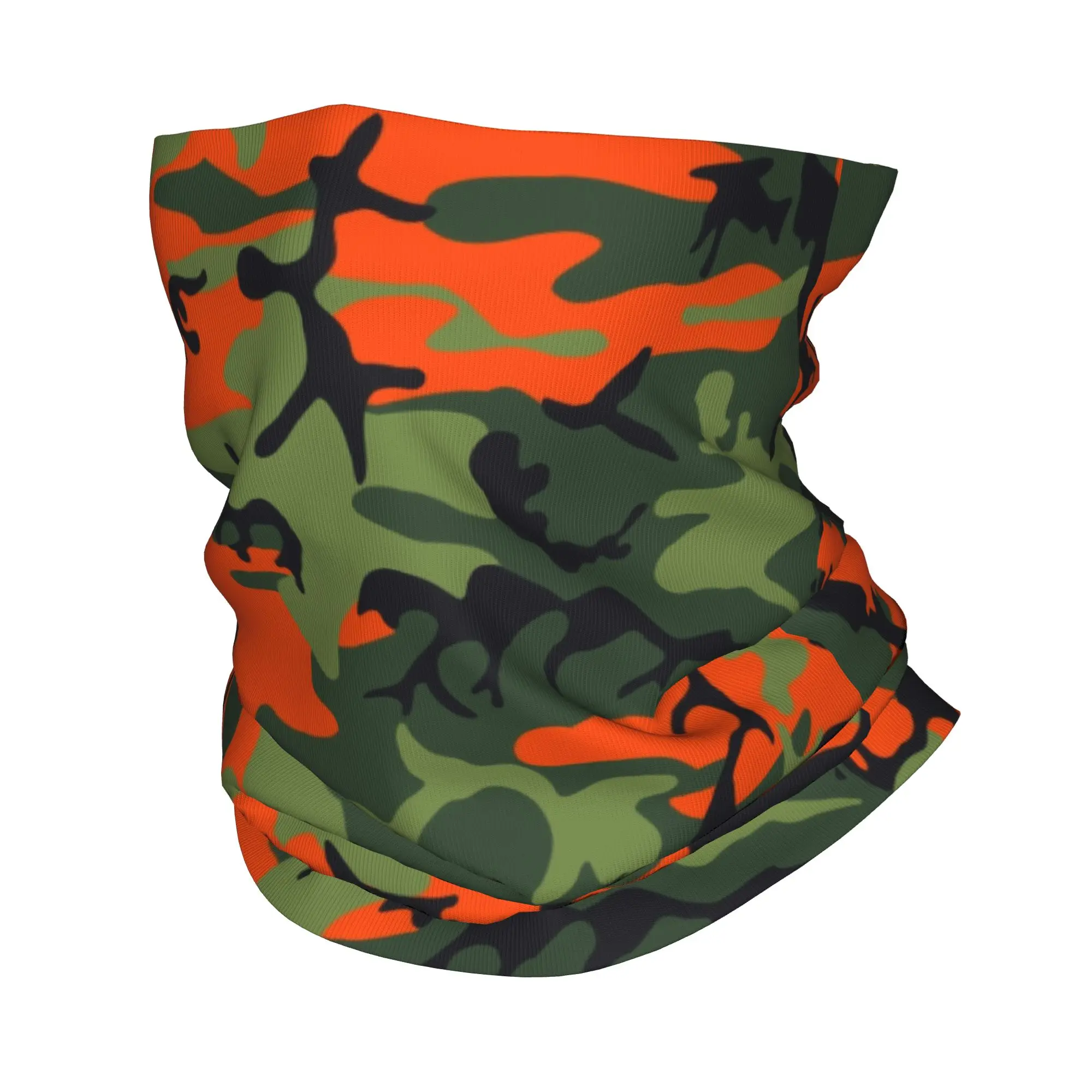 Hunter Orange Camo Camouflage Army Military Hunting Neck Gaiter Women Men Windproof Winter  Bandana Scarf for Hiking