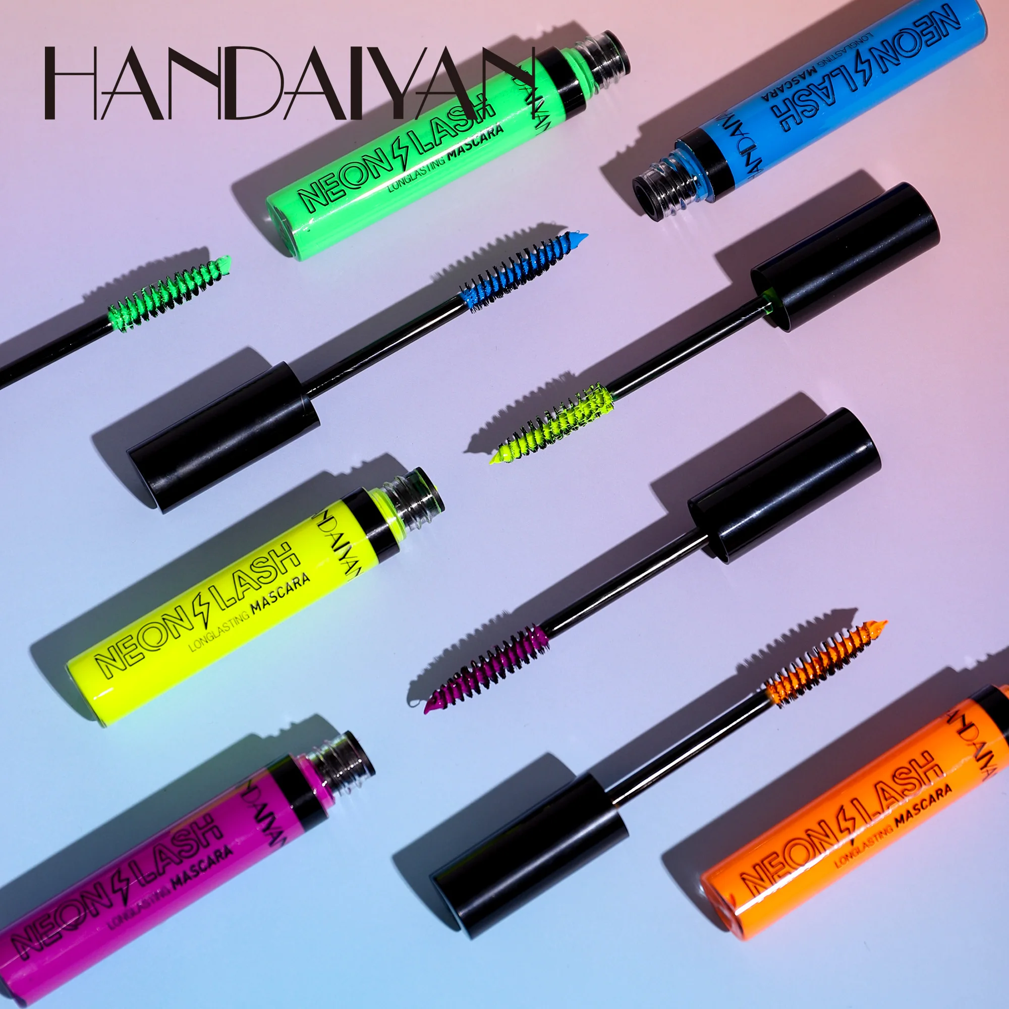 HANDAIYAN Colorful UV Fluorescent Mascara Long-lasting Lengthening Eyelashes Holiday Party Waterproof Cosmetics