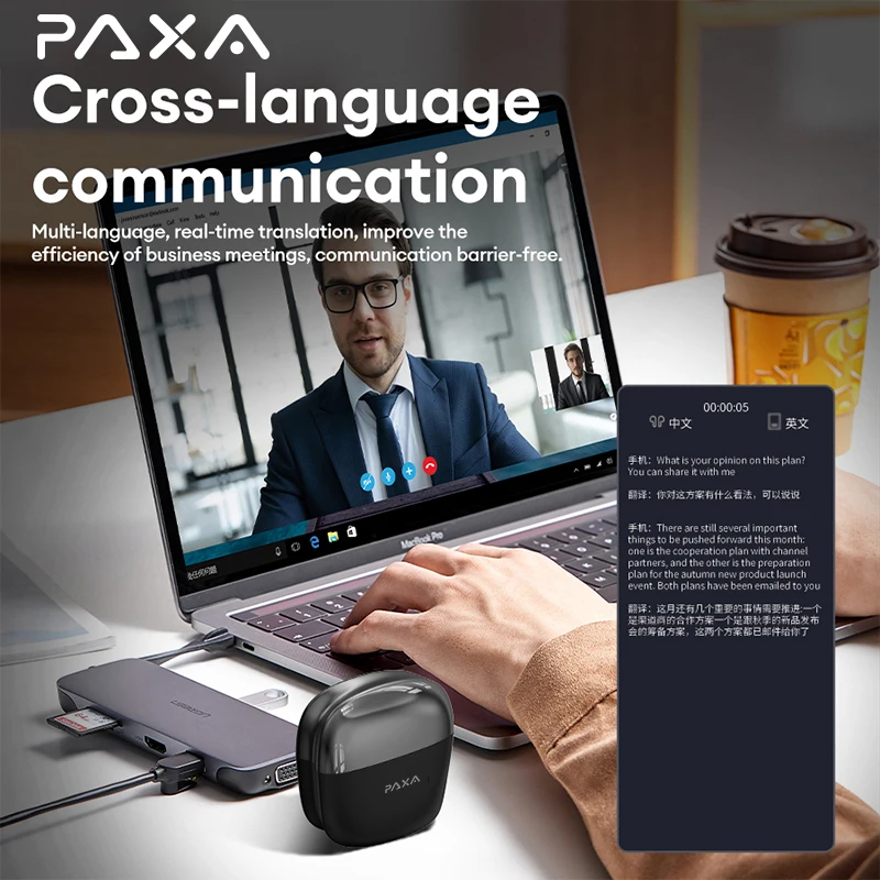 PAXA Space-Y3Pro AI Wireless Bluetooth 5.4 Earphones Hi-Fi Stereo Game Music Headset Can Recording Translation HD Call AI Chat