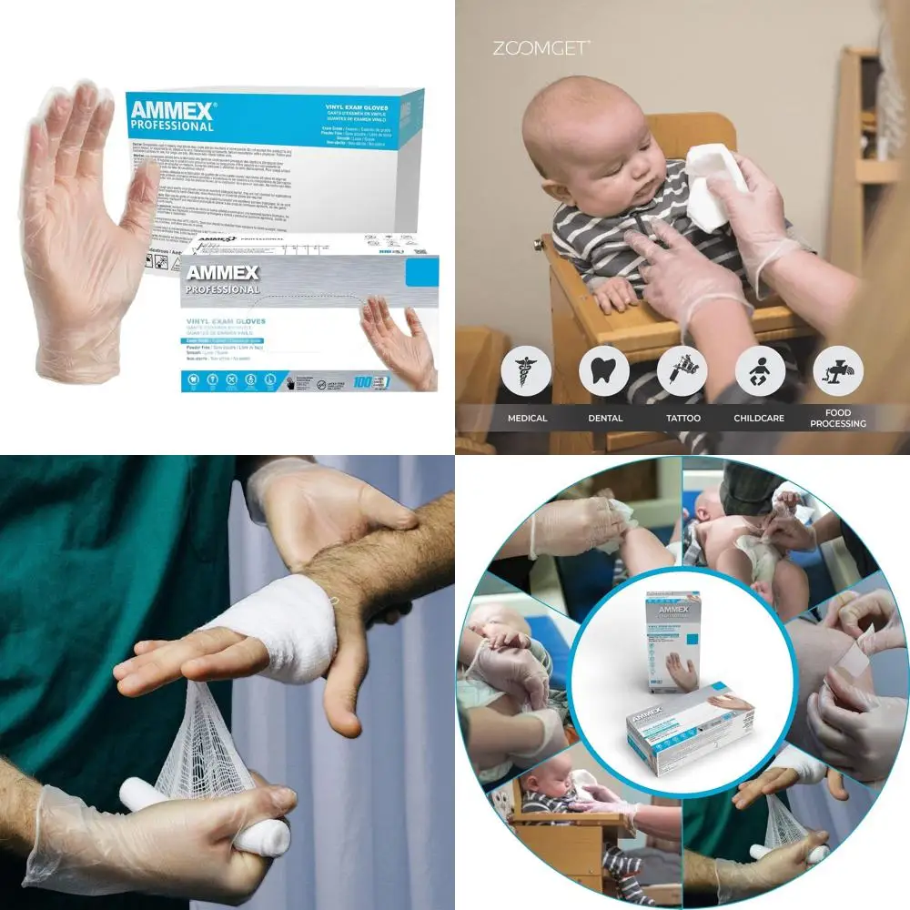 

Одноразовые перчатки из прозрачного винила на 3 мил, без латекса, без пудры, пищевые, гладкие, нестерильные, большие, 1000 шт.