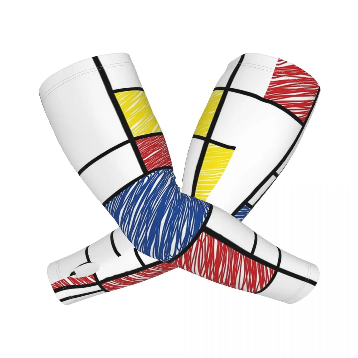 

Mondrian Minimalist De Stijl Современные уличные рукава для защиты от солнца и ультрафиолета, летние ледяные шелковые велосипедные татуировки на рукавах
