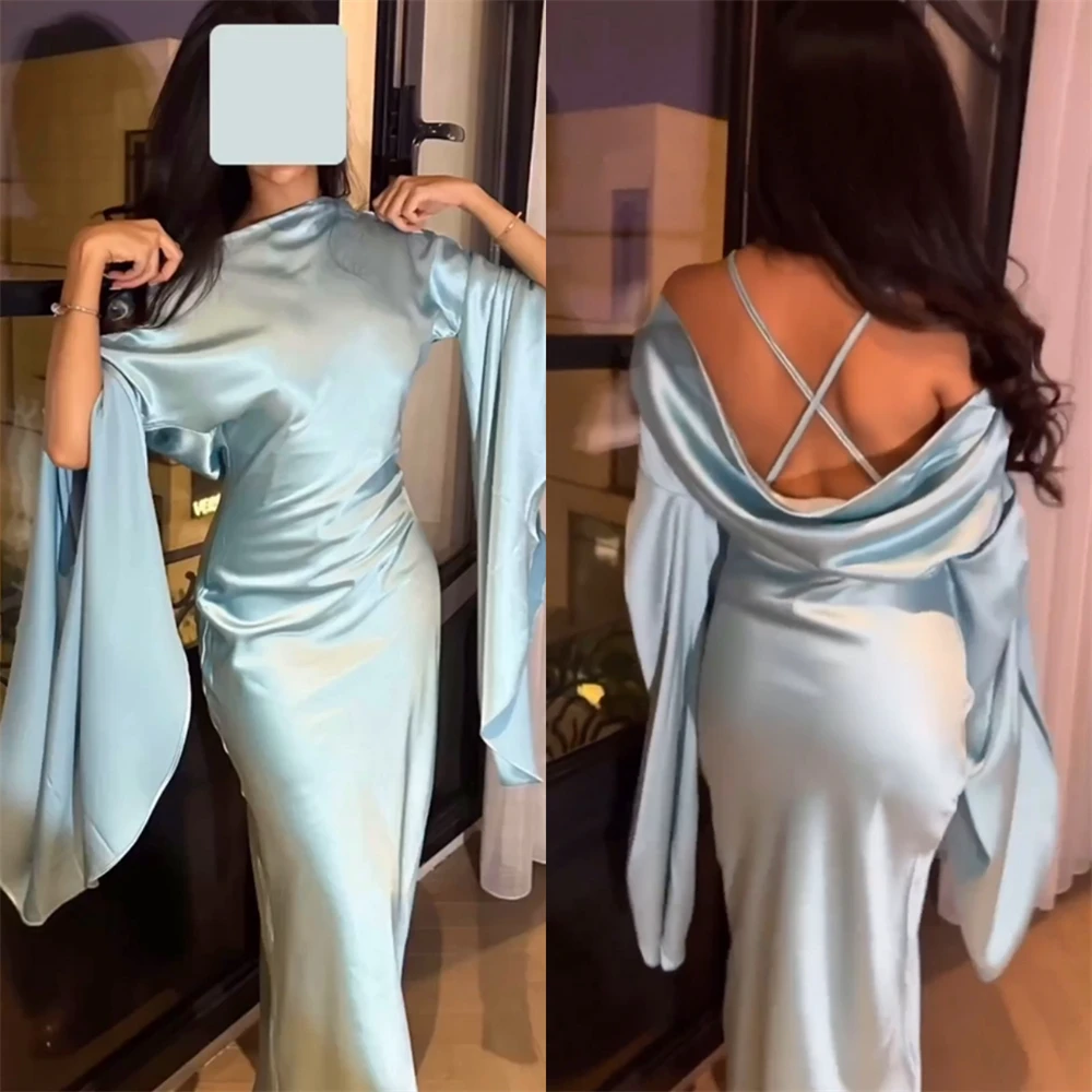 

Prom Dresses Simple Bateall Sheath Cocktail Fold Soutache Chiffon Occasion Evening Gown Dresses For Women 2024 فستان سهرة نسائي