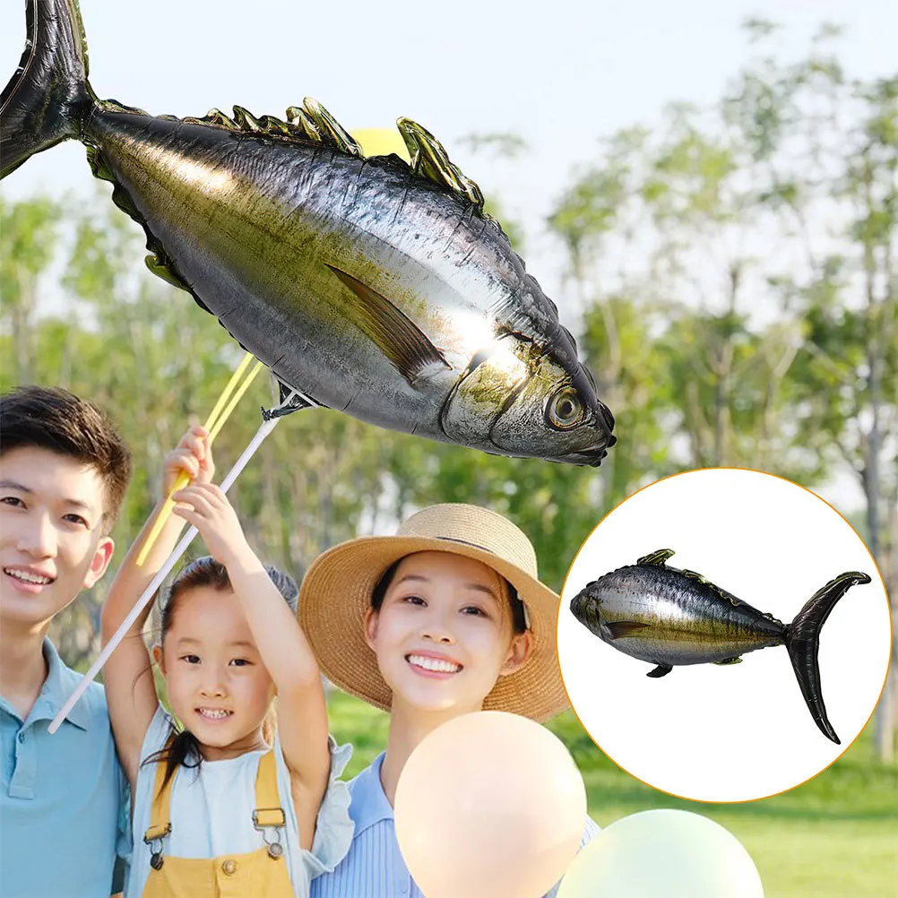 

5Pcs Tuna Party Balloons Realistic Ocean Animal Decorations Aluminum Film Fishing Birthday Celebration Supplies