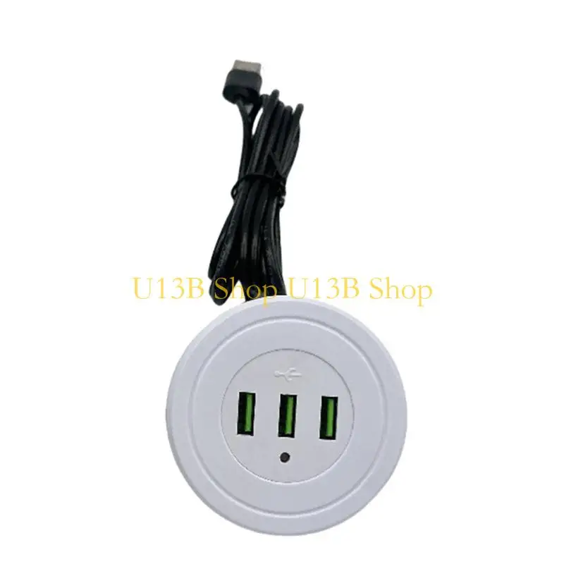U13B Space Saving Double USB Power Socket 2 USB Port 170CM Cable Recessed