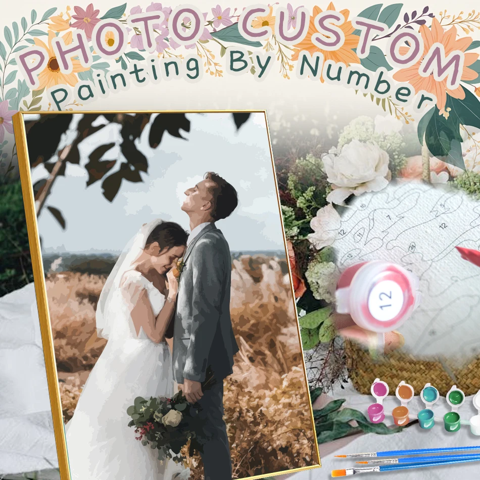 

Photos Custom Painting By Numbers Customize Your Own Picture Drawing Coloring By Numbers Wedding Picture Valentine's Day Gift