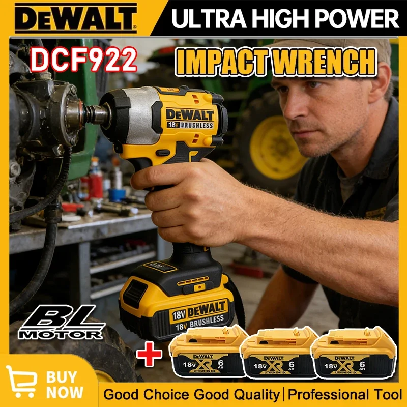 

Бесщеточный ударный гайковерт Dewalt DCF922, 610 Н·м, аккумуляторный, с большим крутящим моментом, регулируемой скоростью, 20В, перезаряжаемый инструмент