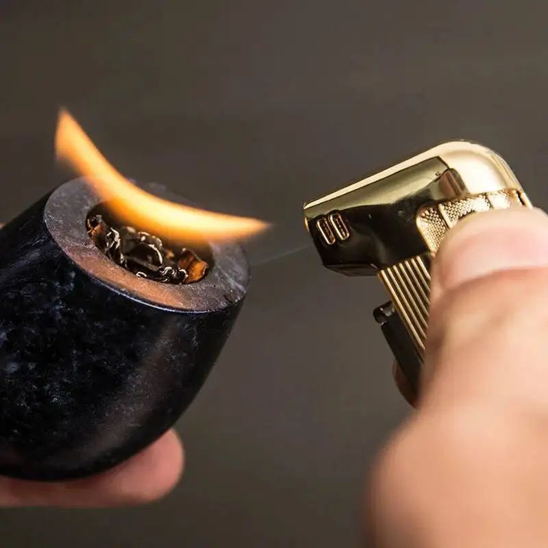 Luxury Pipe Lighter Soft Flame for Tobacco Smoking Butane Refillable Lighter with Pipe Tools Metal Lighter Men's Gift