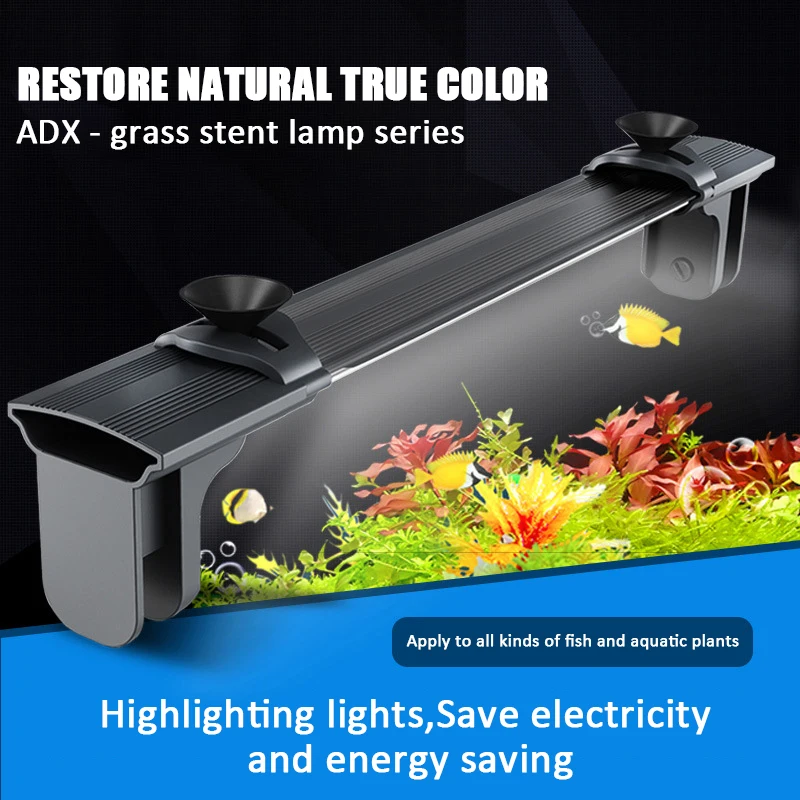 Aquario LED Light Ultra-thin Fish Tank Aquatic Plant Growth Lighting Waterproof Bright Clip Light RGB LED20-60cm Para Aquario