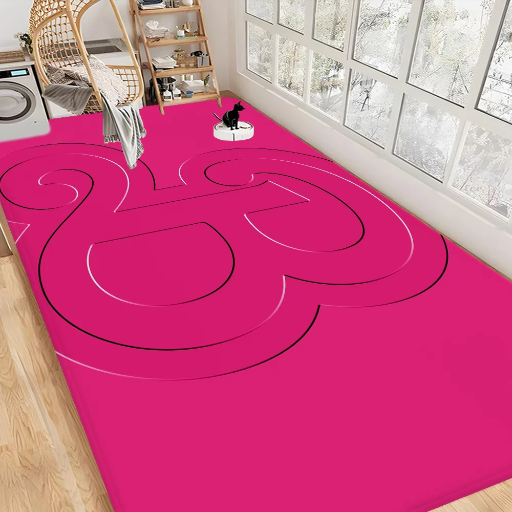 Cute B-Barbie Logo Kitchen Mat Kids Room Bedroom Decoration Balcony Anti-Slip Doormat Living Room Alfombra