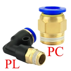 PC PL M5 M6-M22 Metric Male 4 6 8 10 12 14mm OD Tube Push To Connect Straight Elbow Brass Plastic Pneumatic Air Release Fitting