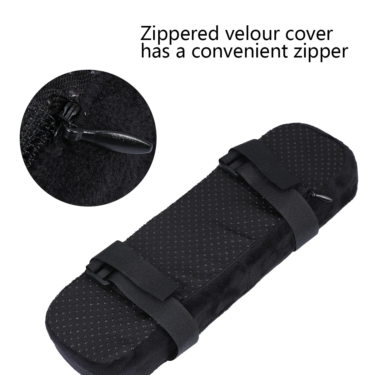 

Memory Sponge Armrest Pad for Office Chair Elastic Cushions with Zippered Velour Cover Removable Machine Washable Elbow Support
