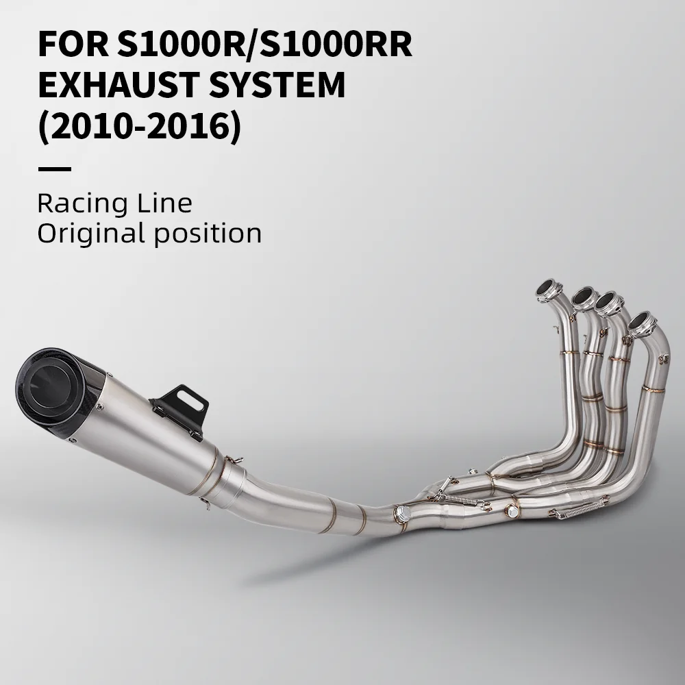 

Complete Exhaust System Muffler for S1000RR S1000R 2010-2018 Pit Bike Front Tube Compatible with S1000R 2015-2018 Motorcycle Acc