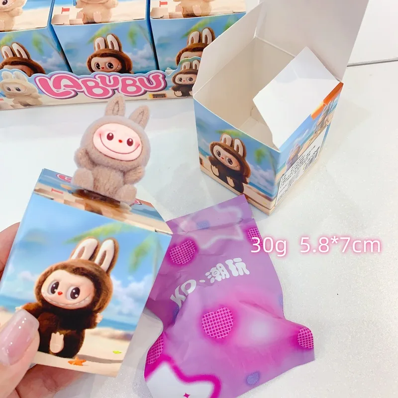 12pcs New Labubu Blind Box Cartoon Flocking Hand-Made Blind Box High-Value Cute Doll Desktop Ornaments Model Children'S Gifts