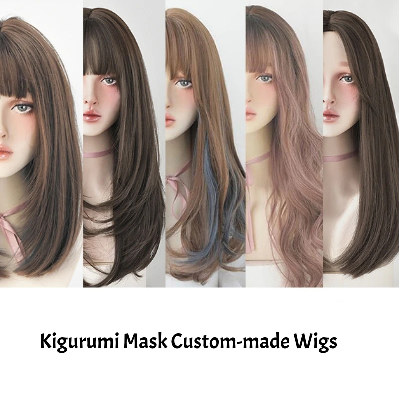 

(GL1034) Cartoon Anime Kigurumi Cosplay Mask Lolita Crossdressing BJD Mask Customized Colorful WIGS