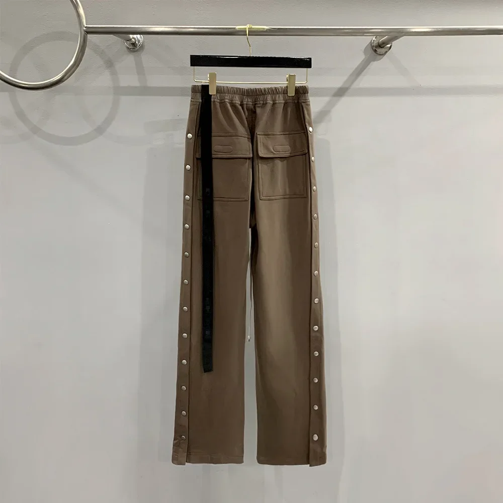 Calça Masculina High Street Cargo, RO Reto, Macacão, Button-Down, Rick Owens Trouers, Alta Qualidade, Venda Quente, Novo Estilo, Y2k